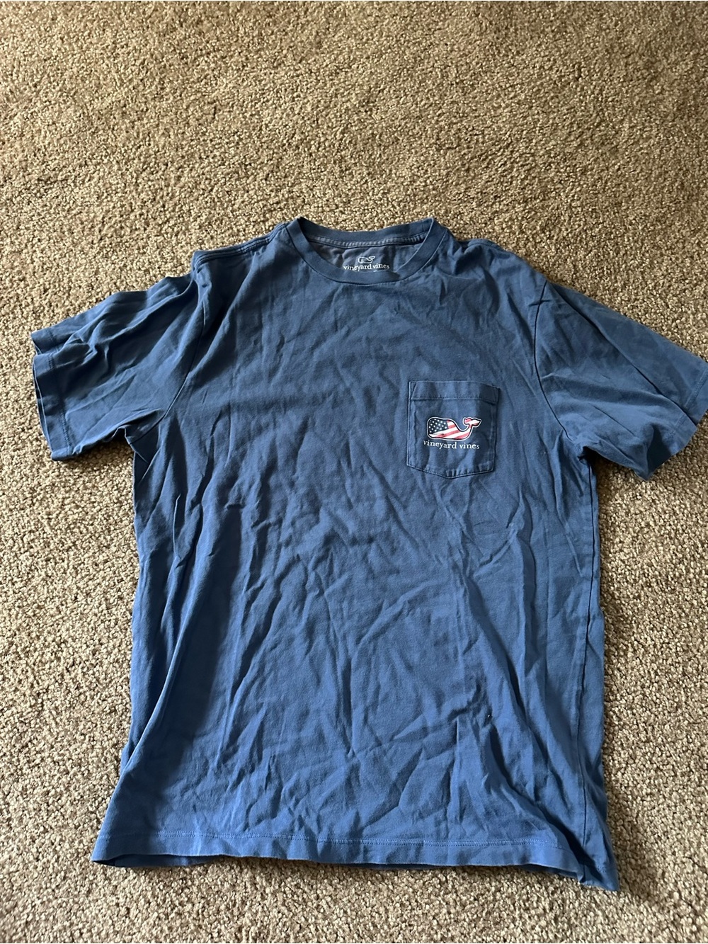Vineyard Vines Men's Indigo Pocket Tee with Whale Logo